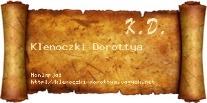 Klenoczki Dorottya névjegykártya